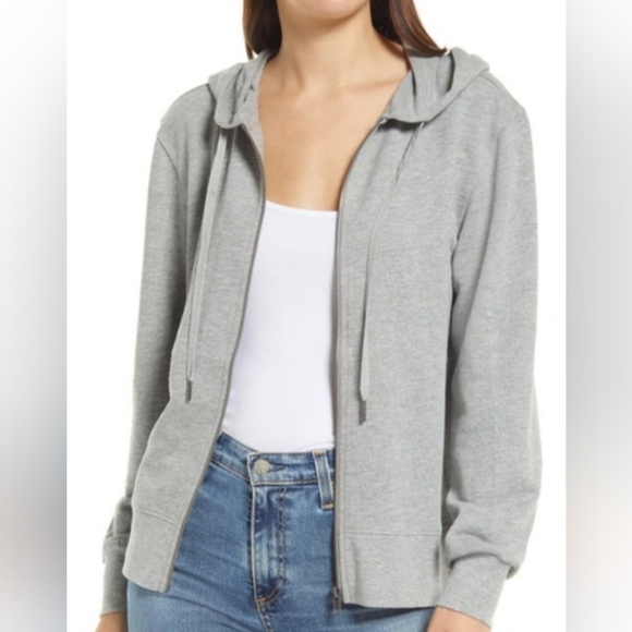 Treasure & Bond Tops - Treasure & Bond Zip-Up Hoodie In Grey Medium Heather Size Medium 8 - 10 NWT
